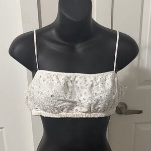2/$25 Urban Outfitters White Eyelet Crop Tank Top